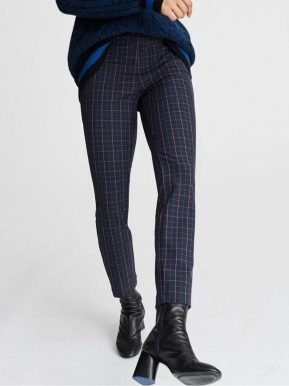 Rag & Bone Simone Blue Plaid Pant Size 4